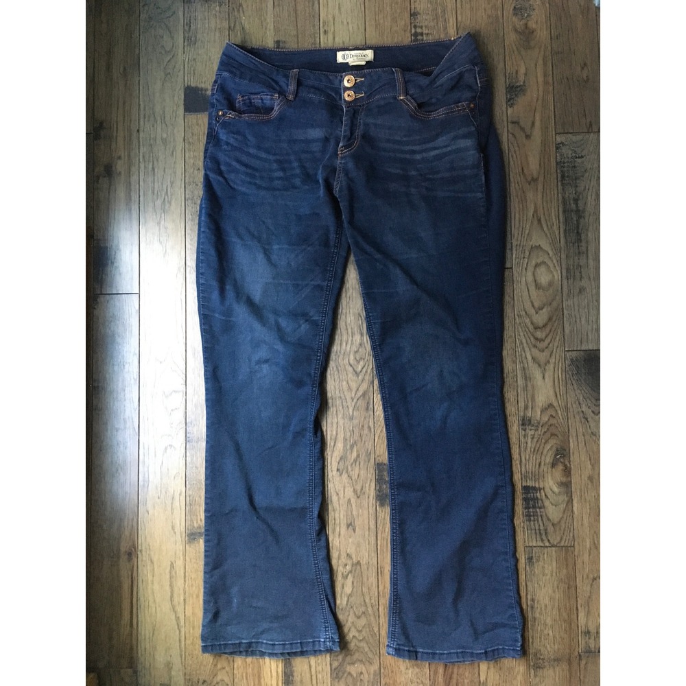 Democracy Rebel Itty Bitty Boot Jeans Size 14 Dark Indigo Bootcut Denim Pants